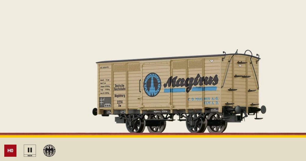 Brawa 48037 - Gedeckter Güterwagen Gw "C. D. Magirus A.-G." DRG, H0