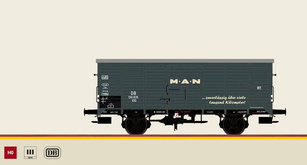 Brawa 49773 - Gesloten goederenwagen G10 "MAN" DB H0
