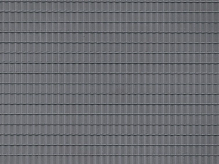 Auhagen 52426 - Kunststof dakpannen / Dekorplatte Dachpfanne d.grau