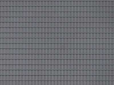 Auhagen 52426 - Kunststof dakpannen / Dekorplatte Dachpfanne d.grau