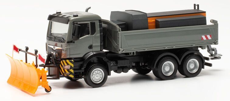Herpa 1:87 - MAN TGS NN Winterdienstfahrzeug, grijs / geel