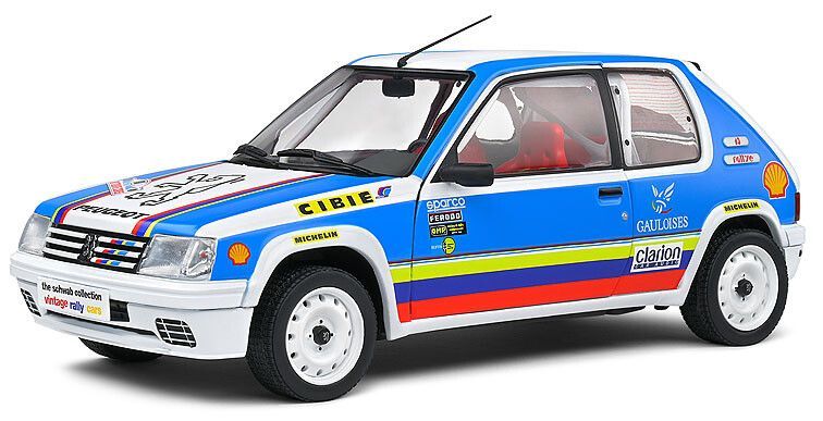 Solido 1:18 - Peugeot 205 1.9 Rally Schwab collection '90, wit