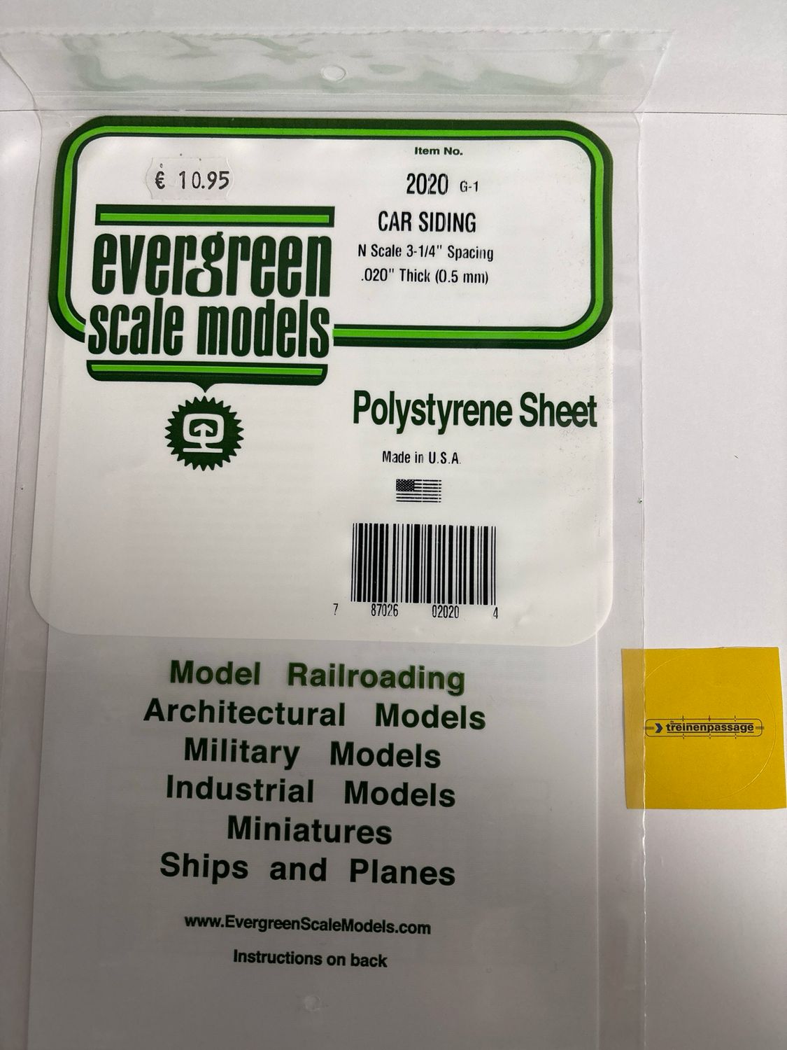 Evergreen 2020 - Gegroefd - 0.5mm dik - N car siding