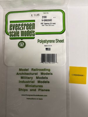 Evergreen 2100 - Gegroefd - 0.5mm dik - plankbreedte 2.5