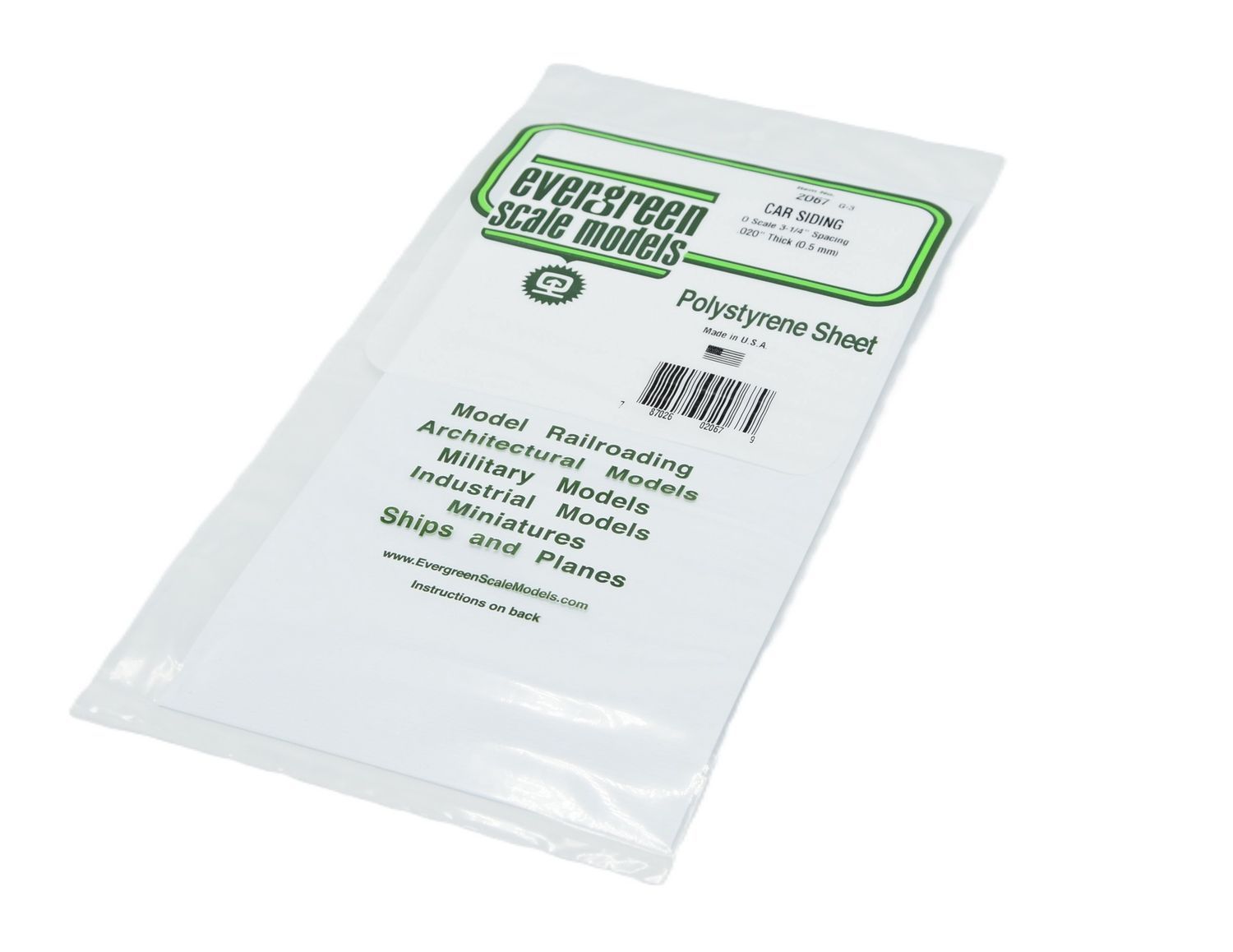 Evergreen 2067 - Gegroefd - 0.5mm dik - O car siding