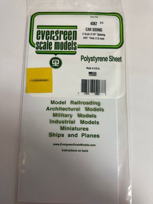 Evergreen 4067 - Gegroefd - 1mm dik - O car siding