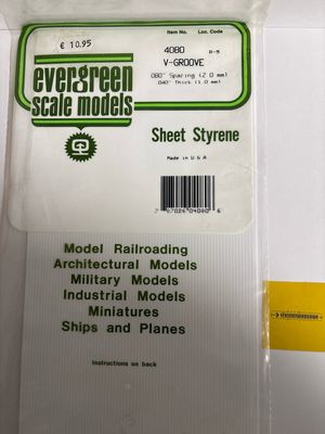 Evergreen 4080 - Gegroefd - 1mm dik - plankbreedte 2