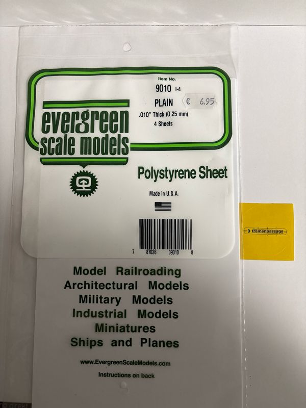 Evergreen 9010 - Gladde plaat 152x292 mm - Wit 0.3