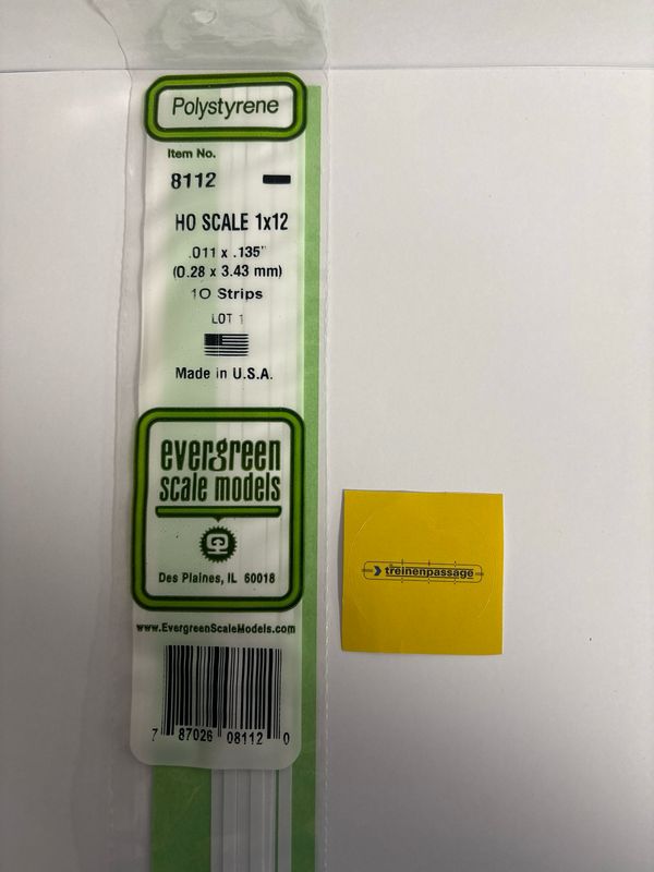 Evergreen 8112 - H0 Strip - 0,25x3,43