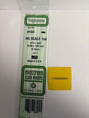 Evergreen 8104 - H0 Strip - 0,25x1,12