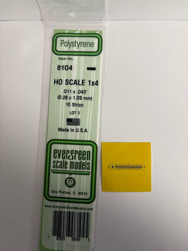 Evergreen 8104 - H0 Strip - 0,25x1,12