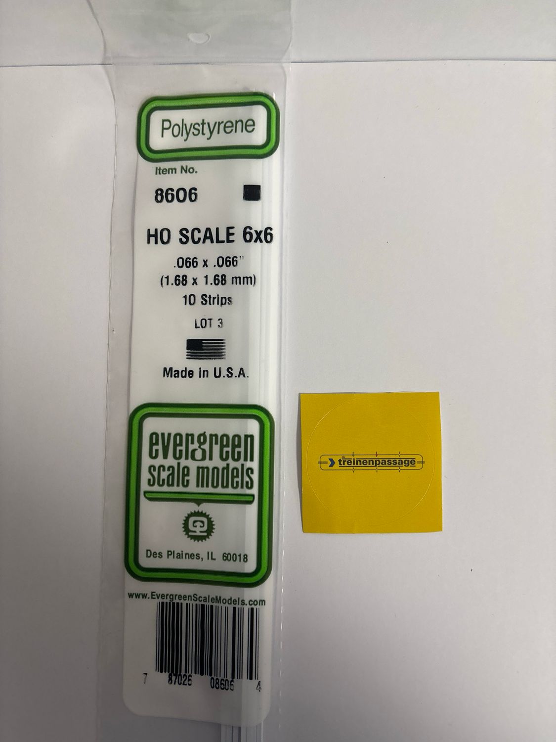 Evergreen 8606 - H0 Strip - 1,6x1,6