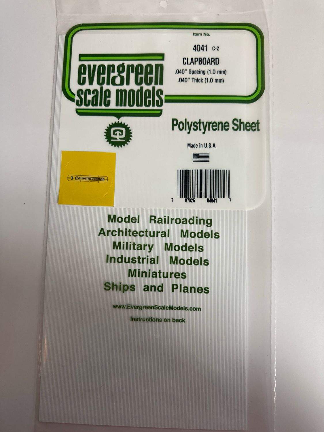 Evergreen 4041 - Overmaads 1mm dik - plankbreedte 1