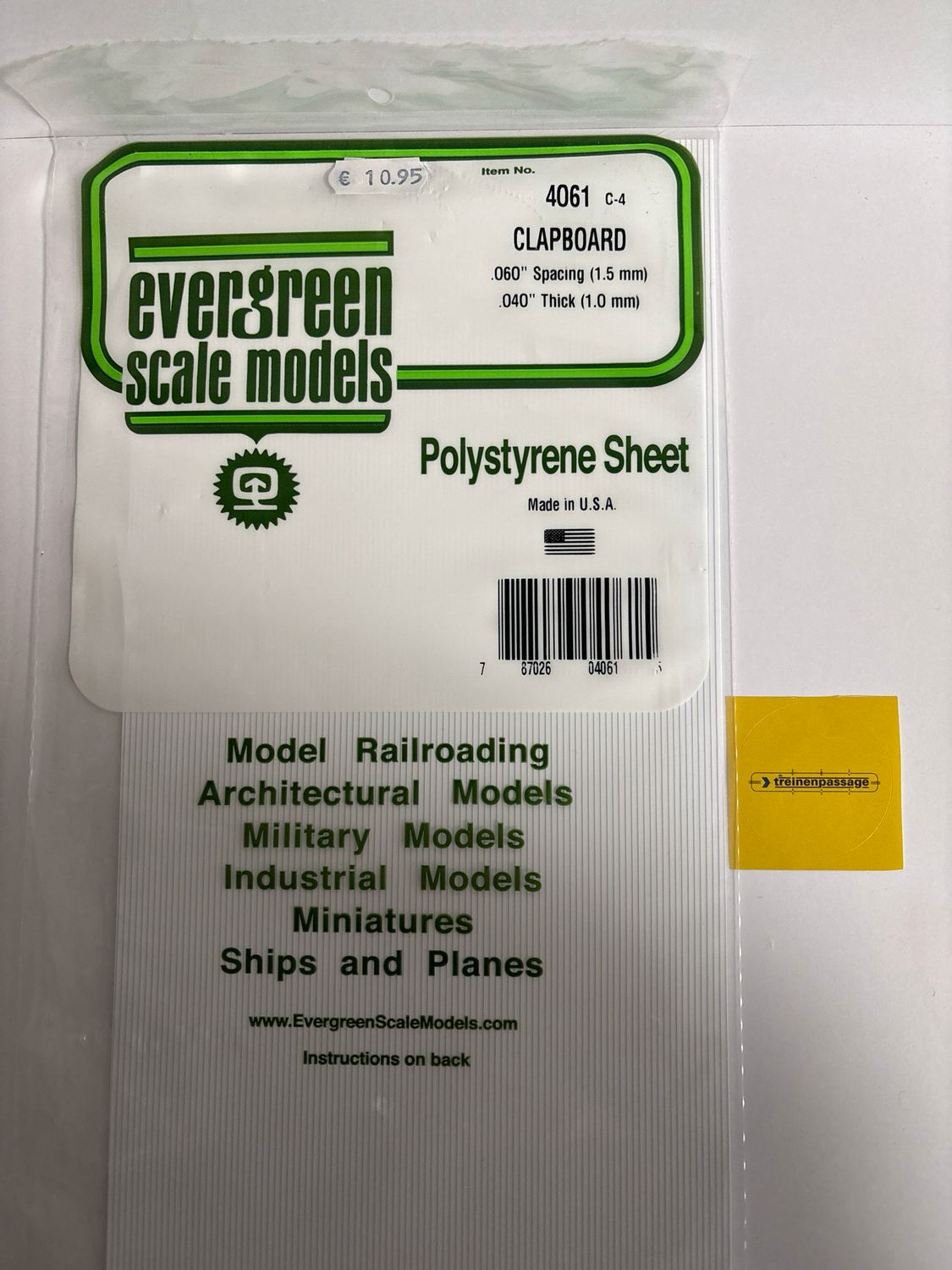 Evergreen 4061 - Overmaads 1mm dik - plankbreedte 1.5