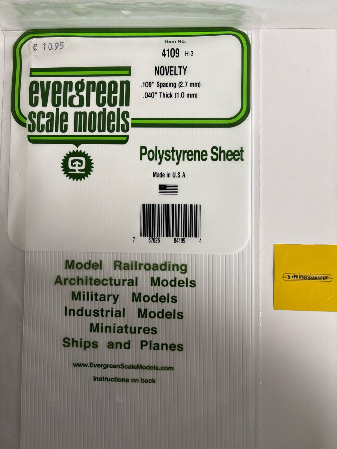 Evergreen 4109 - Schroten - 1mm dik - plankbreedte 2.8