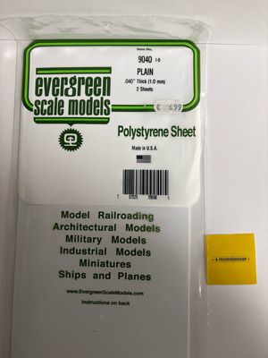 Evergreen 9040 - Gladde plaat 152x292 mm - Wit 1