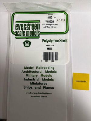 Evergreen 4030 - Gegroefd - 1mm dik - plankbreedte 0.8