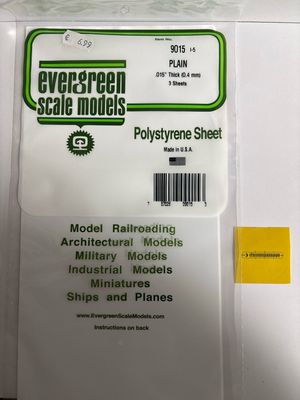 Evergreen 9015 - Gladde plaat 152x292 mm - Wit 0.4