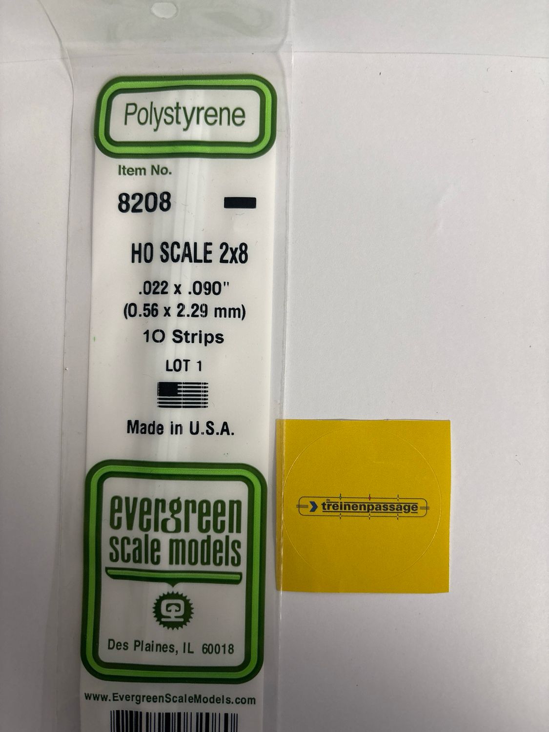 Evergreen 8208 - H0 Strip - 0,56x2,29