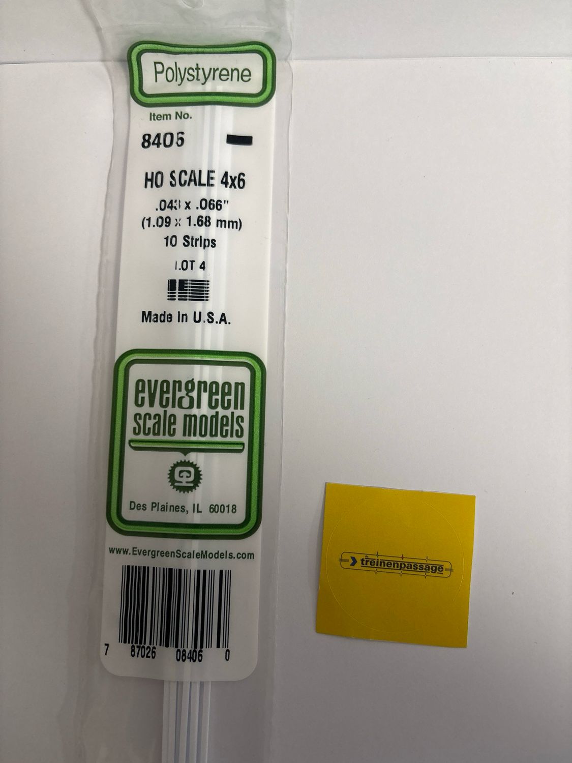 Evergreen 8406 - H0 Strip - 1,09x1,68