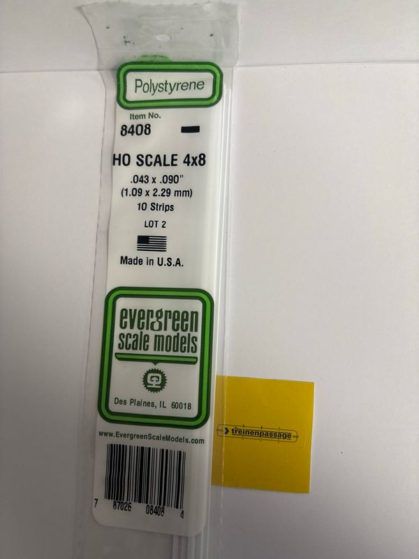 Evergreen 8408 - H0 Strip - 1,09x2,29