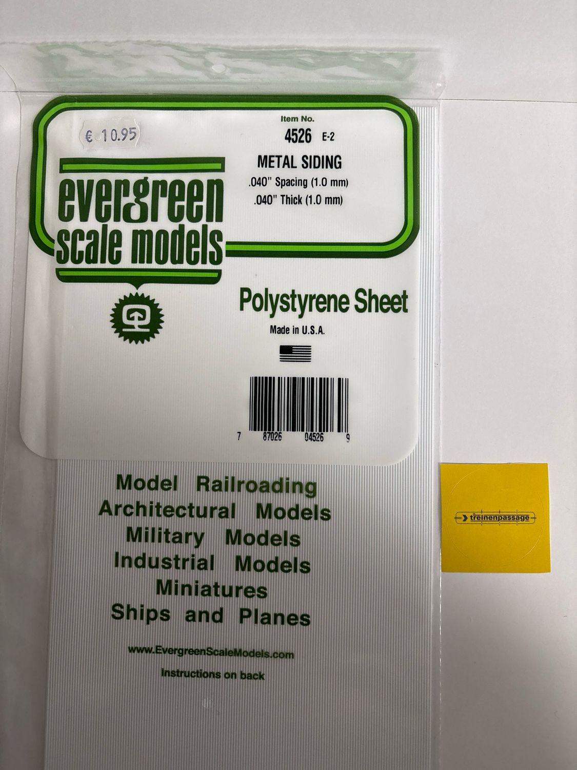 Evergreen 4526 - Metaalwand - 1mm dik - prof. breedte 1