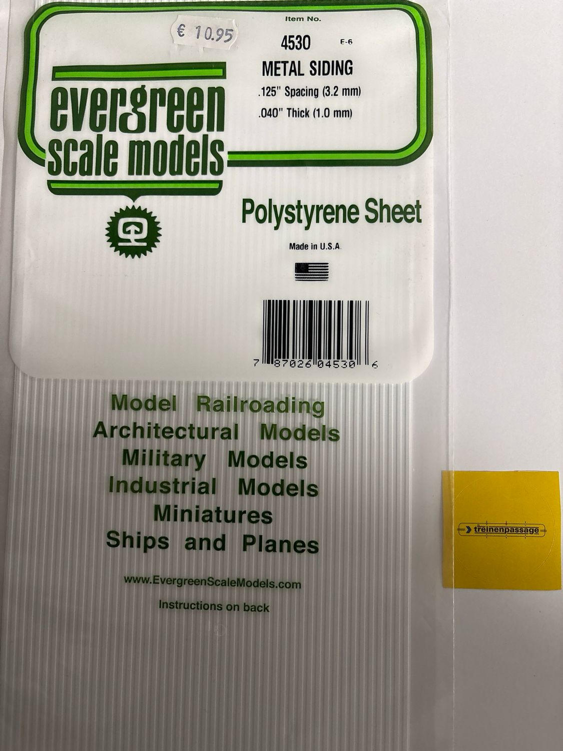 Evergreen 4530 - Metaalwand - 1mm dik - prof. breedte 3.2