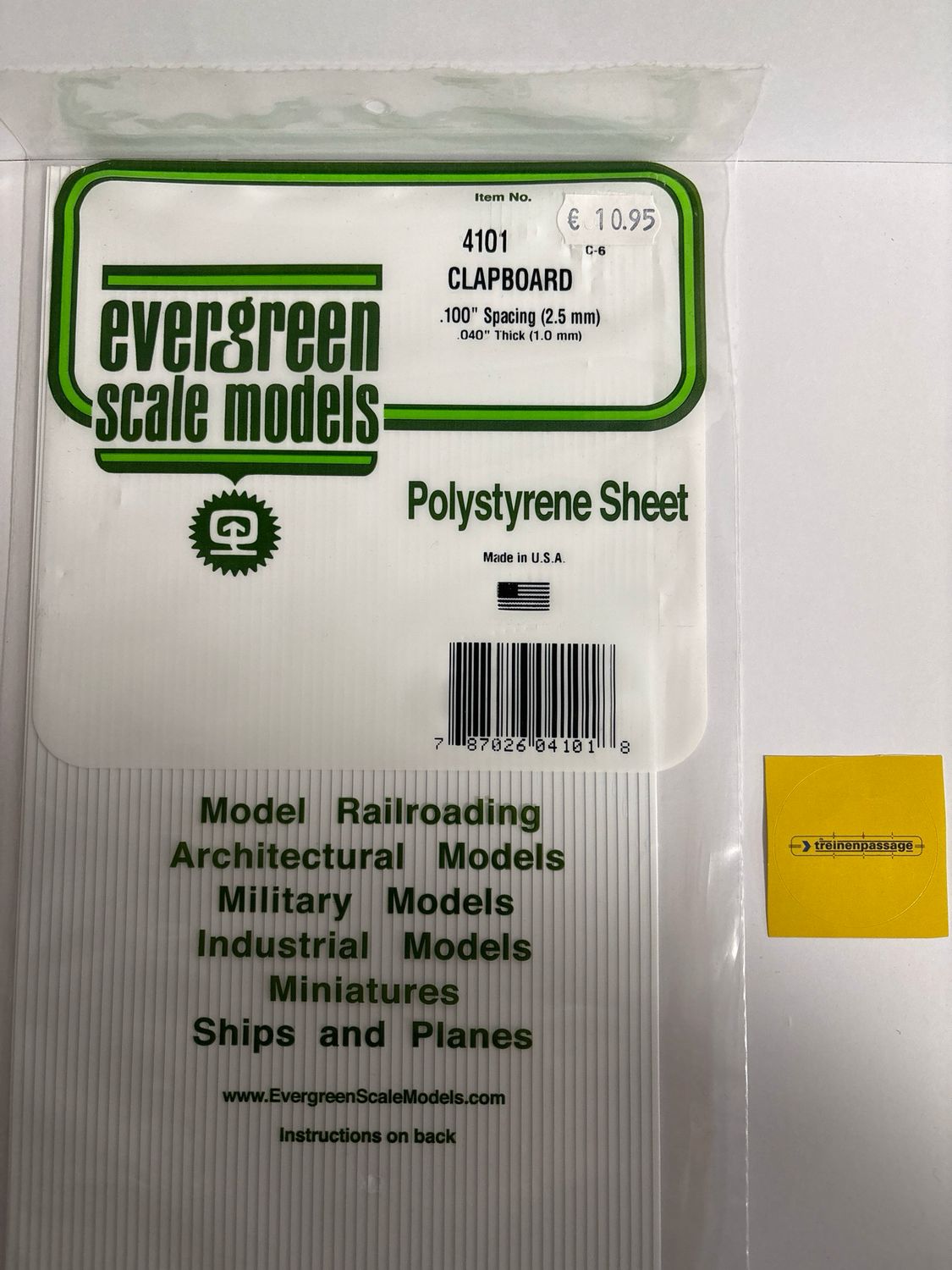 Evergreen 4101 - Overmaads 1mm dik - plankbreedte 2.5