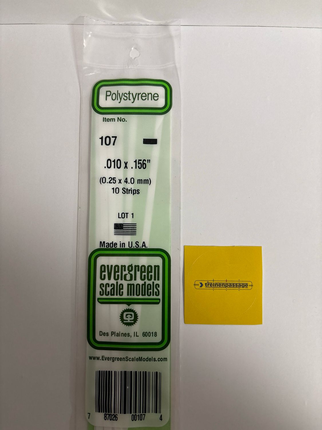 Evergreen 107 - Strip - L.355mm - 0.25x4