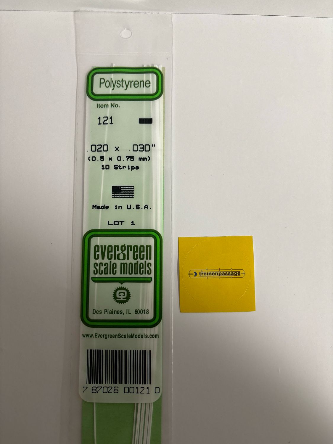 Evergreen 121 - Strip - L.355mm - 0.5x0.8