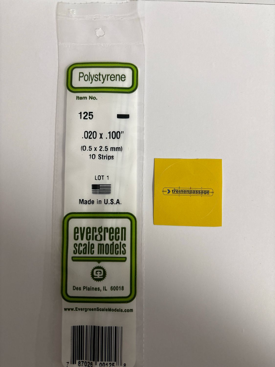 Evergreen 125 - Strip - L.355mm - 0.5x2.5