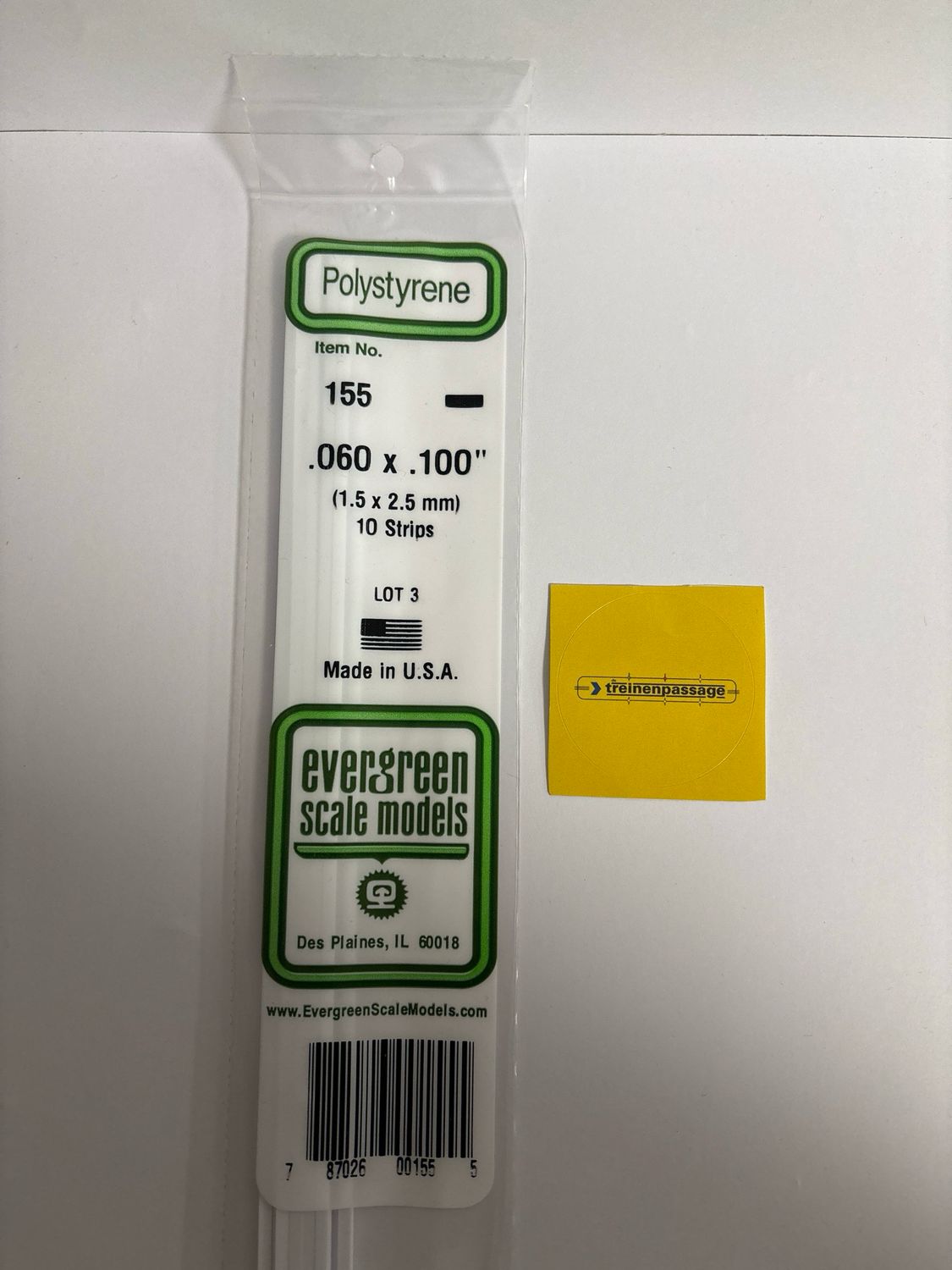 Evergreen 155 - Strip - L.355mm - 1.5x2.5