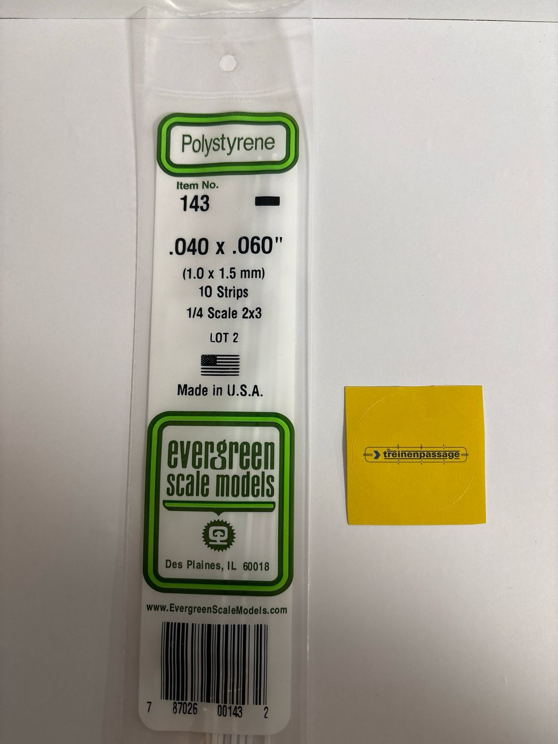 Evergreen 143 - Strip - L.355mm - 1x1.5