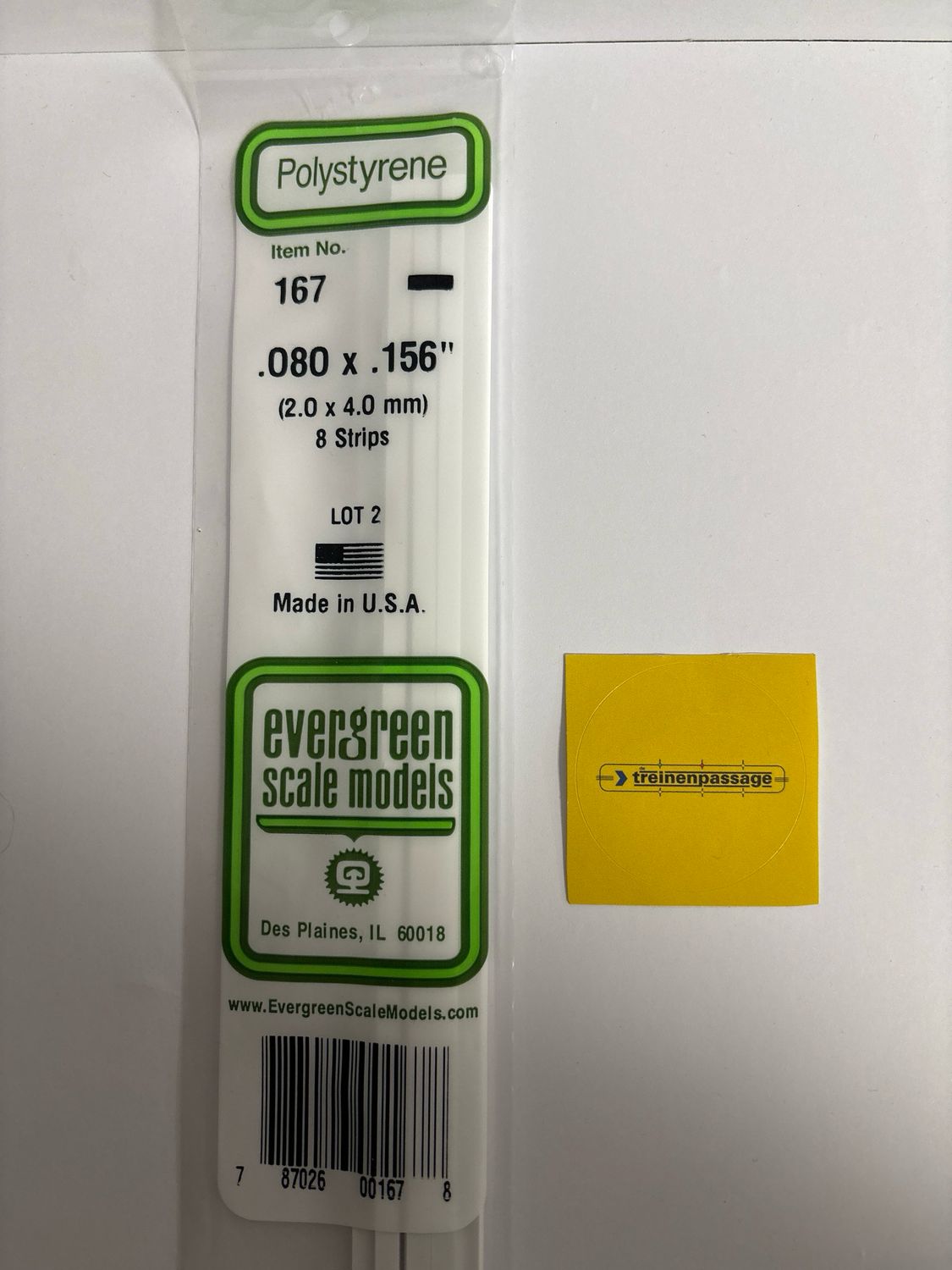 Evergreen 167 - Strip - L.355mm - 2x4