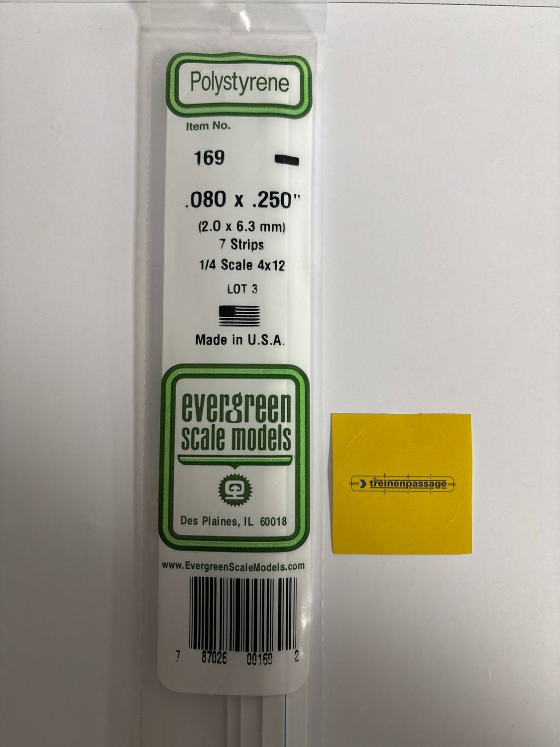 Evergreen 169 - Strip - L.355mm - 2x6.4