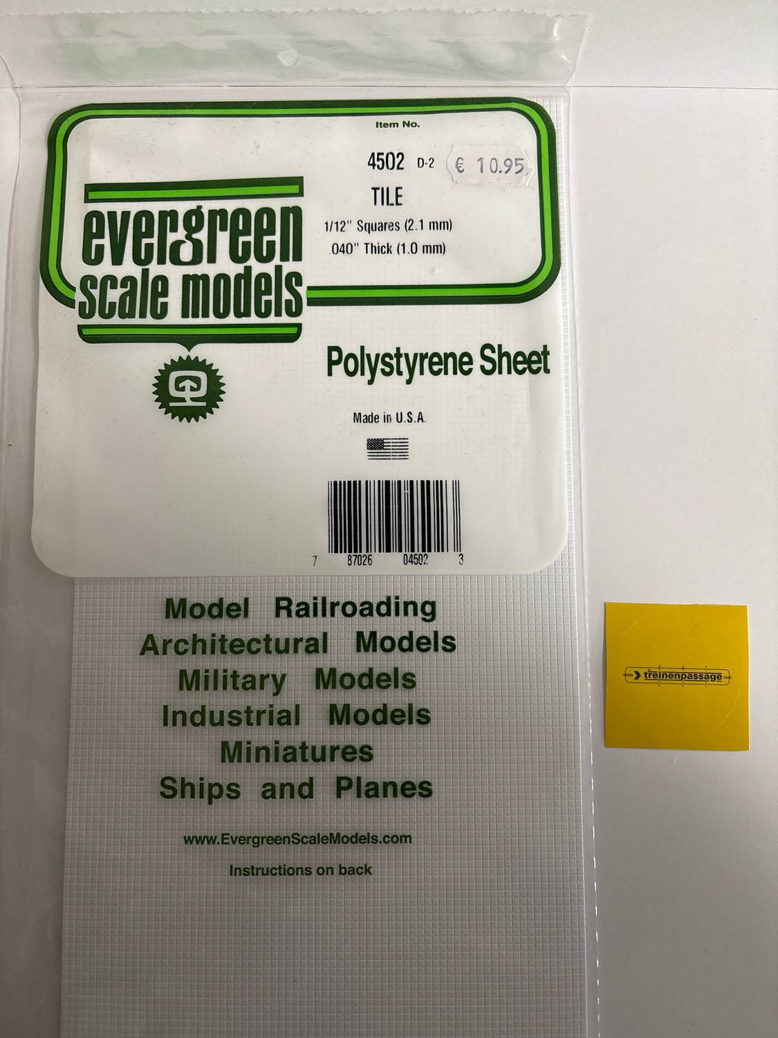 Evergreen 4502 - Tegelprofiel - 1 mm dik - Vierkant 2.1