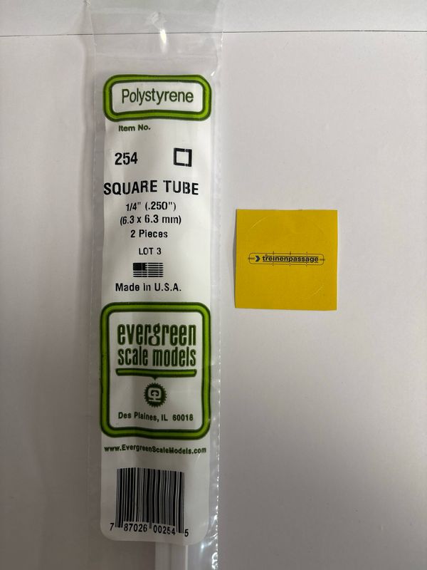 Evergreen 254 - Vierkante pijp - 6,4