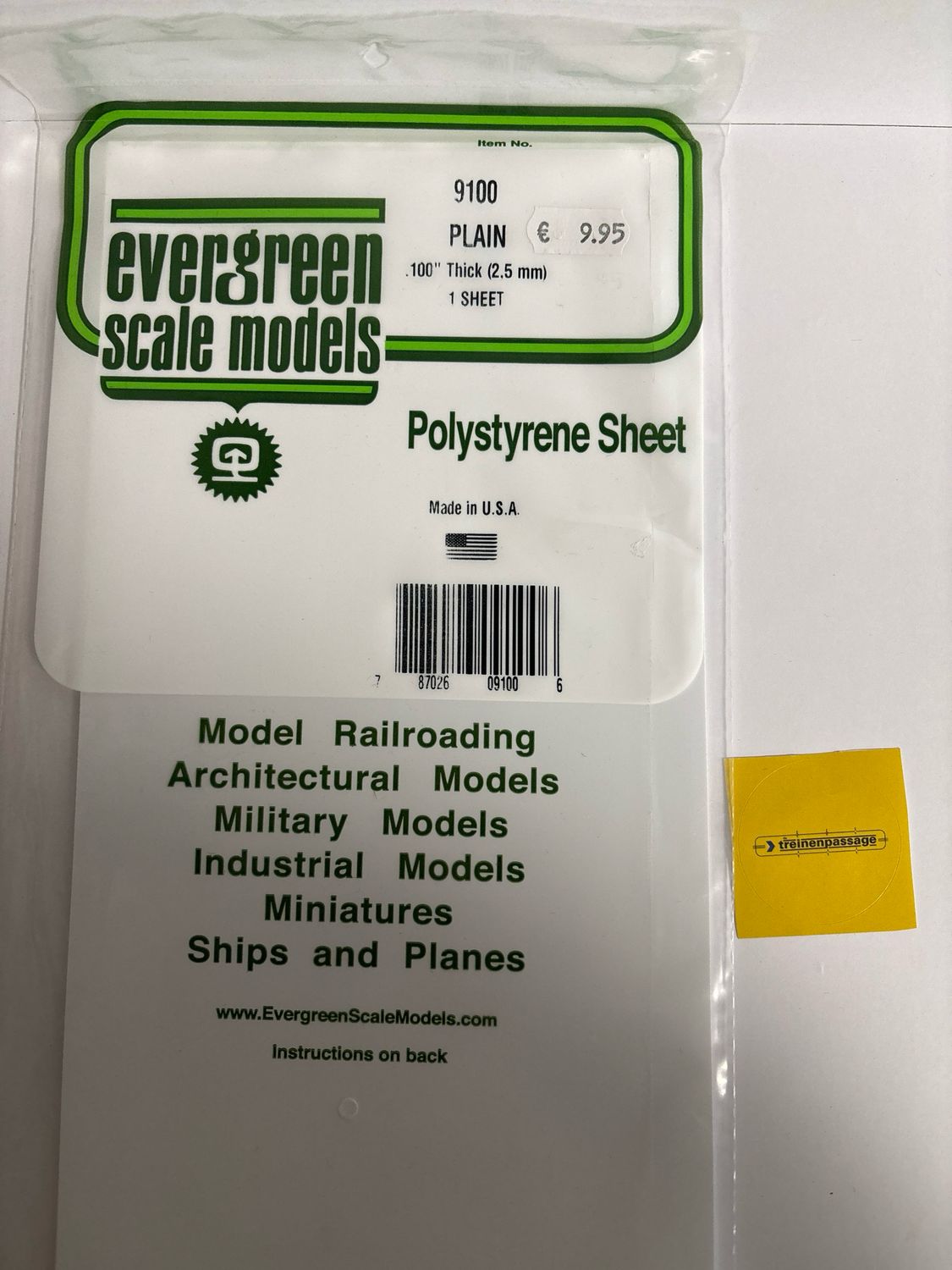 Evergreen 9100 - 100" (2.5mm) Plain