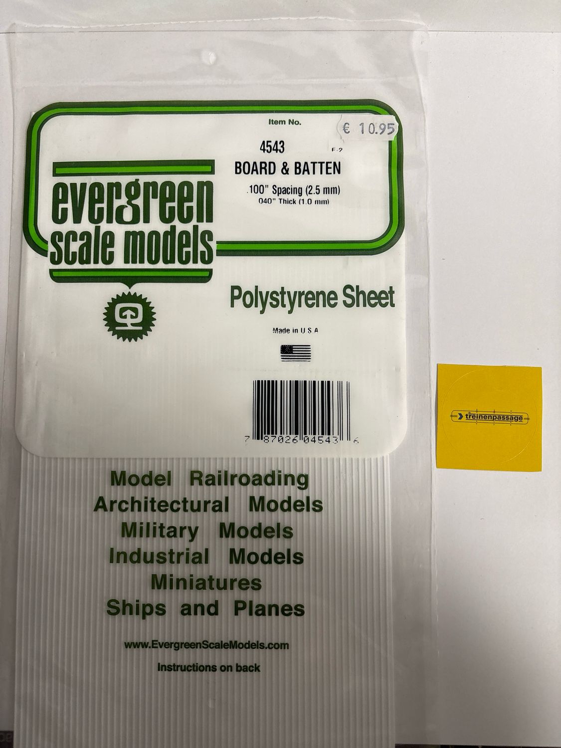 Evergreen 4543 - Board &amp; Batten - Plankbreedte 2.5mm