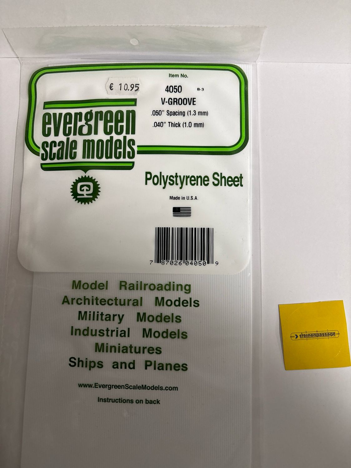 Evergreen 4050 - Gegroefd - 1mm dik - plankbreedte 1.3