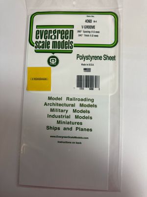 Evergreen 4060 - Gegroefd - 1mm dik - plankbreedte 1.5