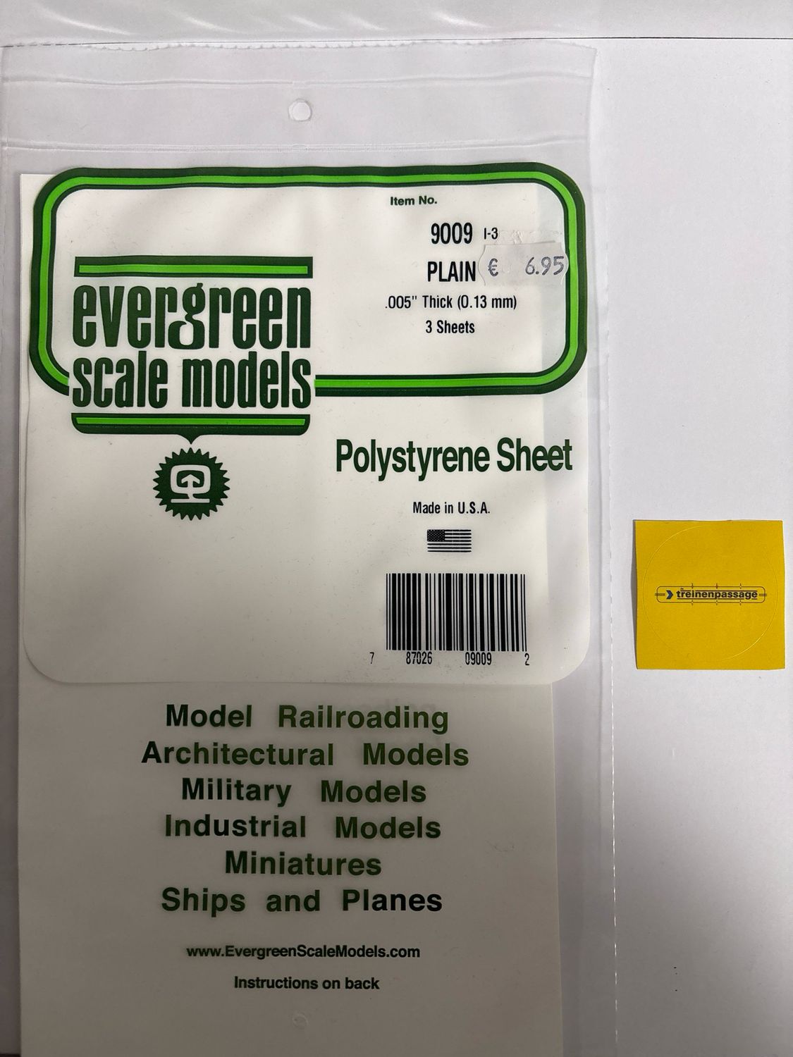 Evergreen 9009 - Gladde plaat 152x292 mm - Wit 0.1