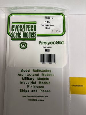 Evergreen 9080 - Gladde plaat 152x292 mm - Wit 2