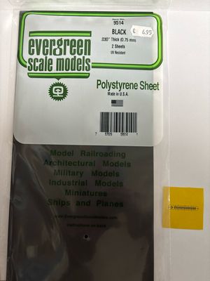 Evergreen - Gladde plaat, zwart 152x292 mm - Plaat,xxx