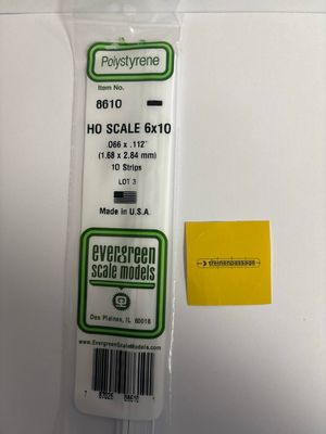 Evergreen 8610 - H0 Strip - 1,6x2,84