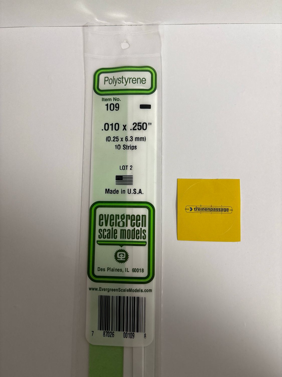 Evergreen 109 - Strip - L.355mm - 0.25x6.4