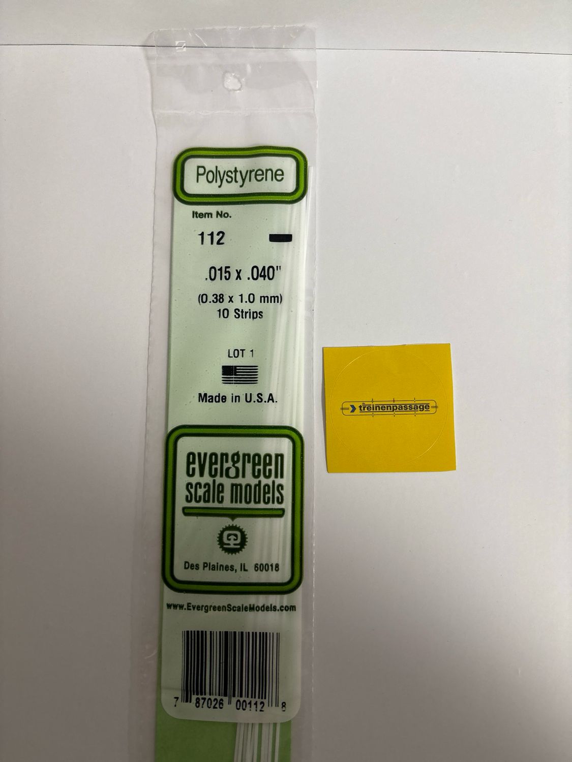 Evergreen 112 - Strip - L.355mm - 0.4x1