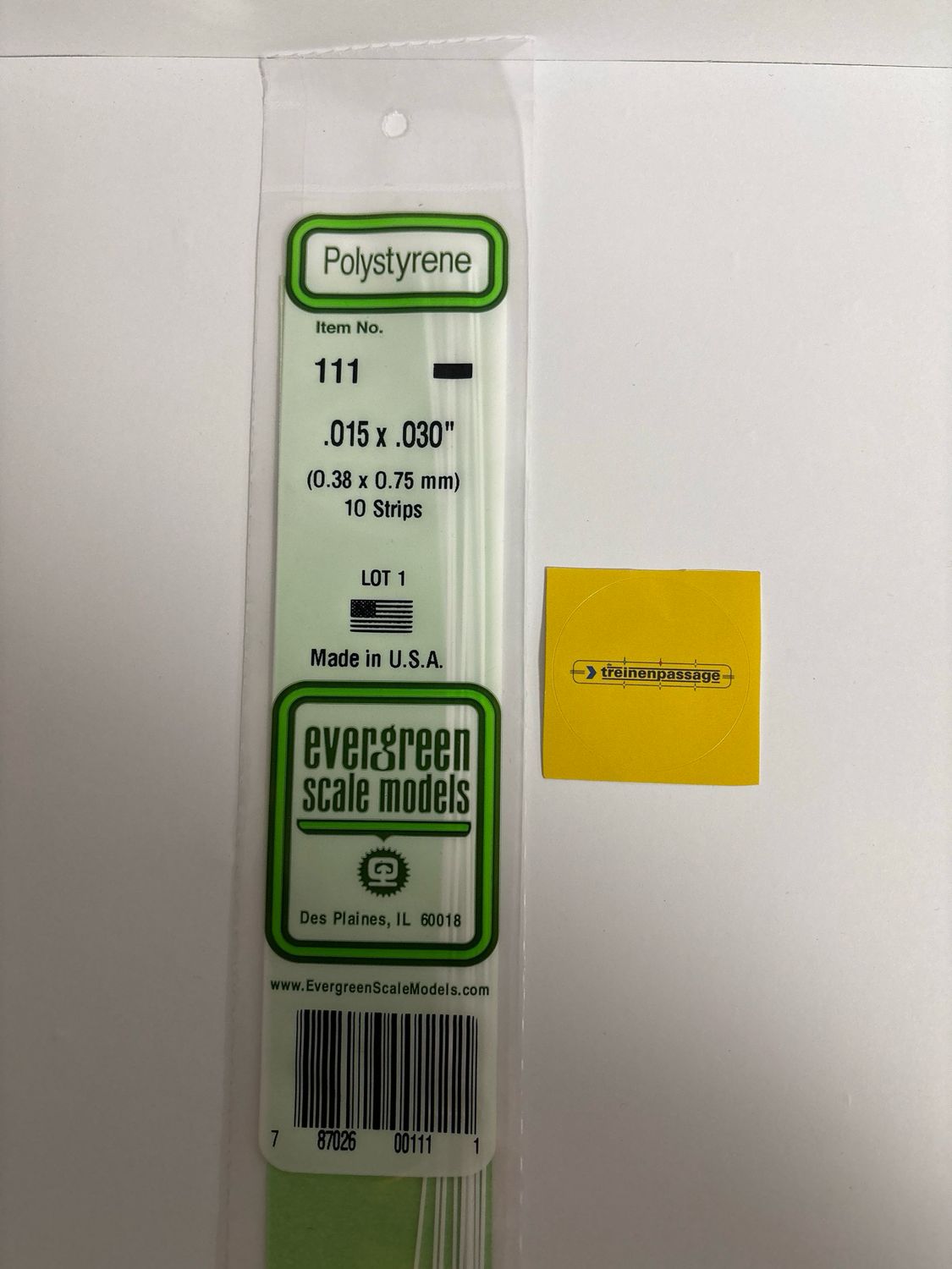 Evergreen 111 - Strip - L.355mm - 0.4x0.8