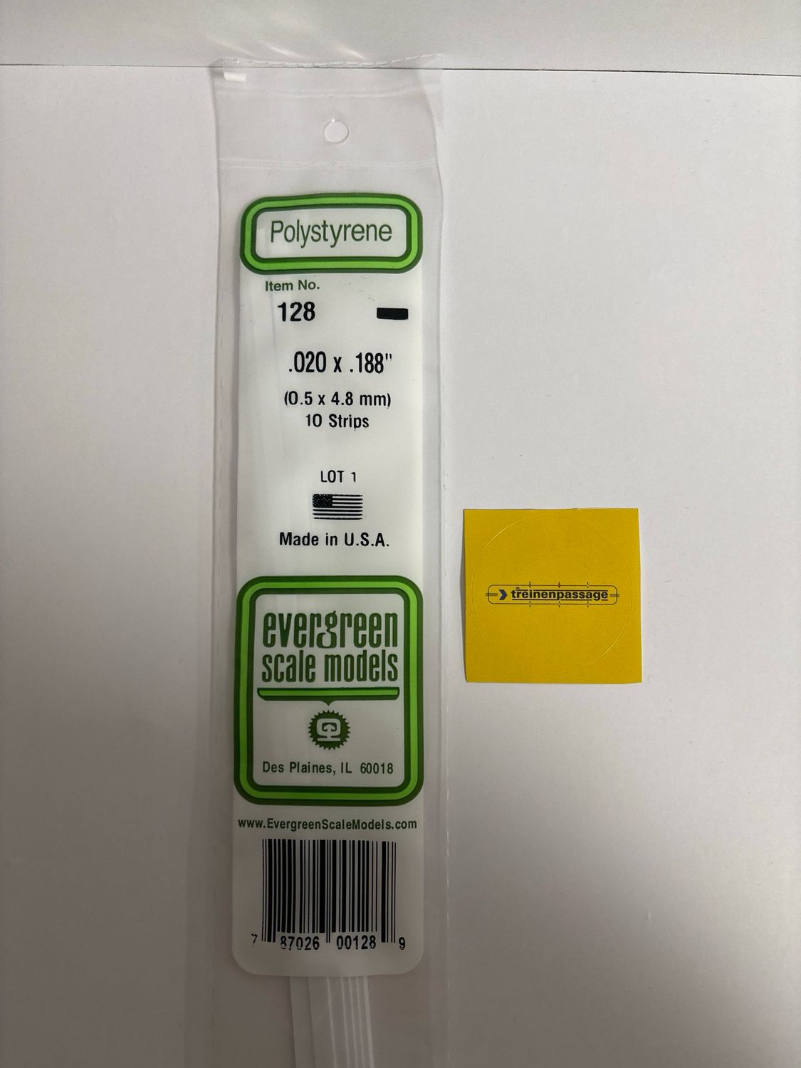 Evergreen 128 - Strip - L.355mm - 0.5x4.8