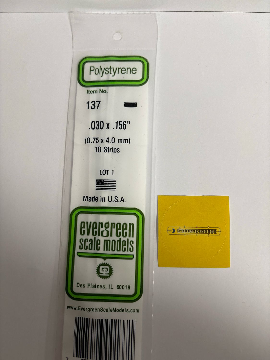 Evergreen 137 - Strip - L.355mm - 0.8x4